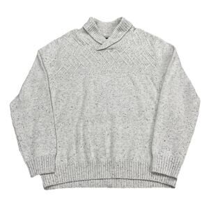 Chaps Ralph Lauren Texture Shawl Grandpa Sweater Men’s XL Cream Fisherman Mature